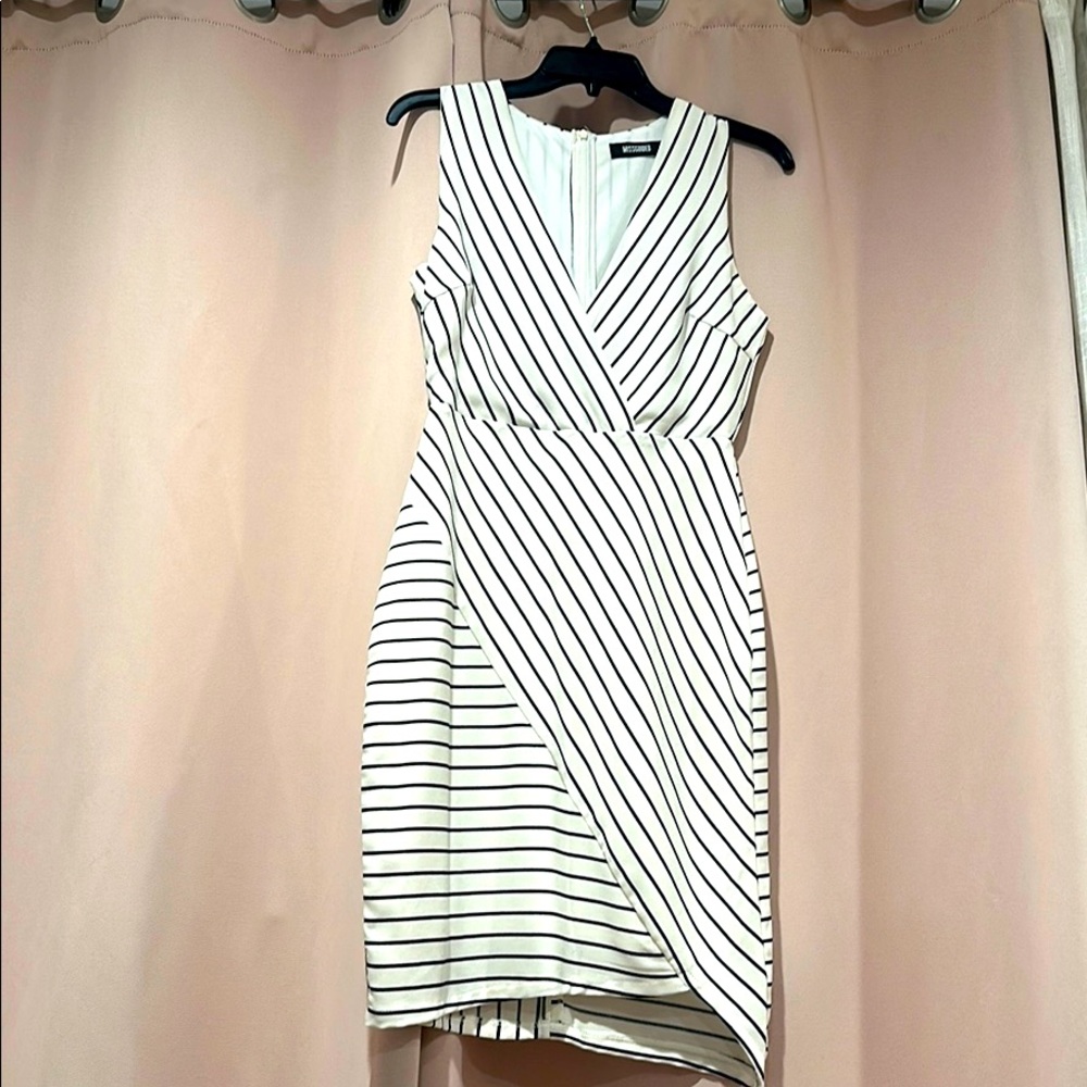Missguided White Dress with Asymmetrical Hemline